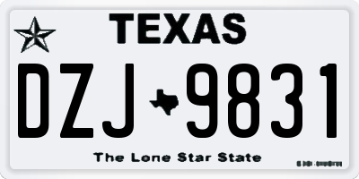 TX license plate DZJ9831