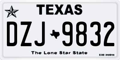 TX license plate DZJ9832