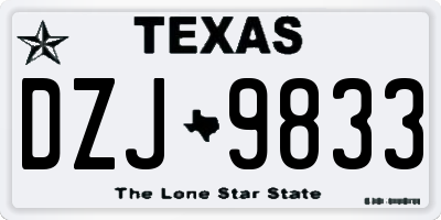 TX license plate DZJ9833