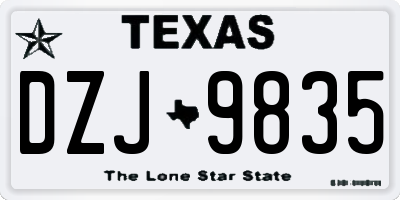 TX license plate DZJ9835