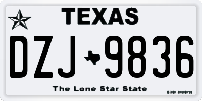 TX license plate DZJ9836