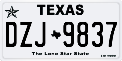 TX license plate DZJ9837