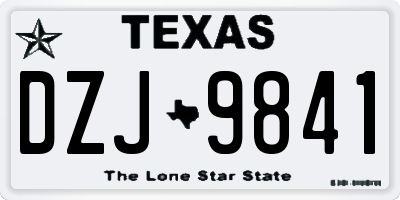 TX license plate DZJ9841