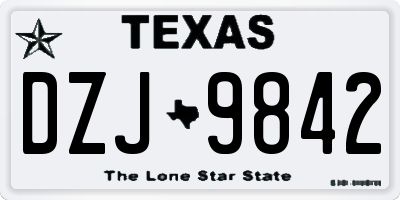 TX license plate DZJ9842