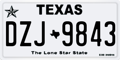 TX license plate DZJ9843