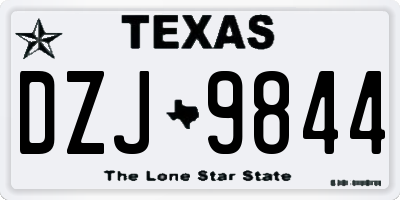 TX license plate DZJ9844