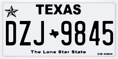 TX license plate DZJ9845