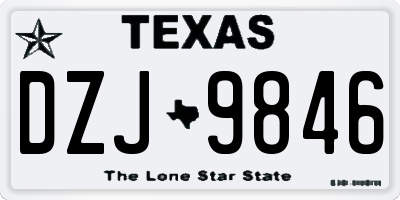 TX license plate DZJ9846