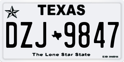 TX license plate DZJ9847
