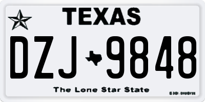 TX license plate DZJ9848