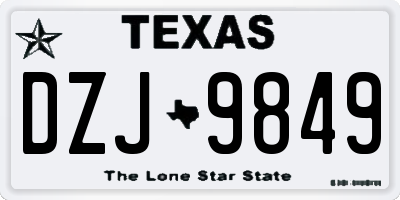 TX license plate DZJ9849