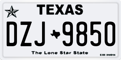 TX license plate DZJ9850