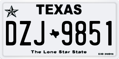 TX license plate DZJ9851