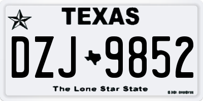 TX license plate DZJ9852