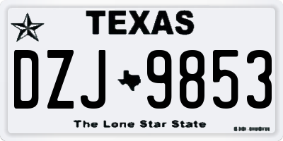TX license plate DZJ9853