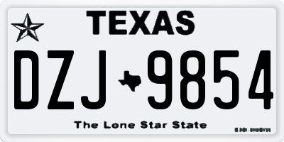 TX license plate DZJ9854
