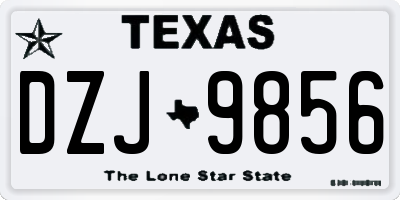 TX license plate DZJ9856