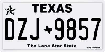 TX license plate DZJ9857