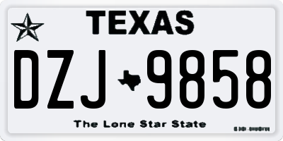 TX license plate DZJ9858