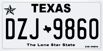 TX license plate DZJ9860