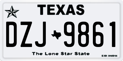 TX license plate DZJ9861