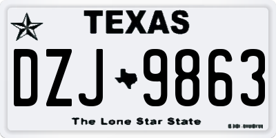 TX license plate DZJ9863
