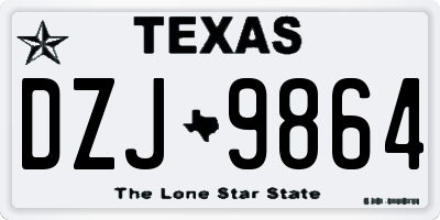 TX license plate DZJ9864