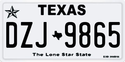 TX license plate DZJ9865