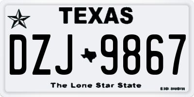 TX license plate DZJ9867