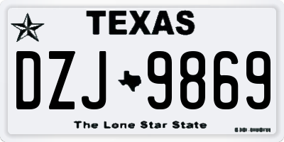 TX license plate DZJ9869