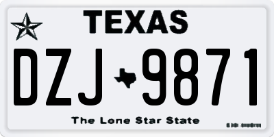 TX license plate DZJ9871
