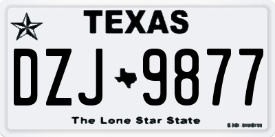 TX license plate DZJ9877