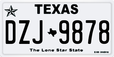 TX license plate DZJ9878