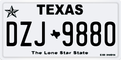 TX license plate DZJ9880
