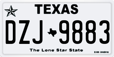 TX license plate DZJ9883