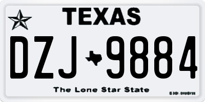 TX license plate DZJ9884