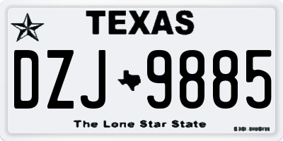 TX license plate DZJ9885