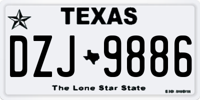 TX license plate DZJ9886