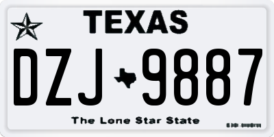 TX license plate DZJ9887