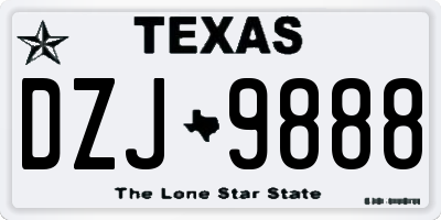 TX license plate DZJ9888