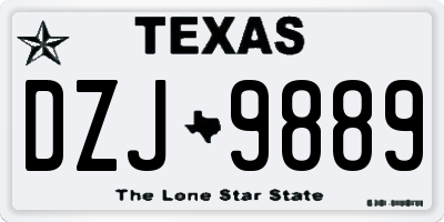 TX license plate DZJ9889
