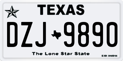 TX license plate DZJ9890