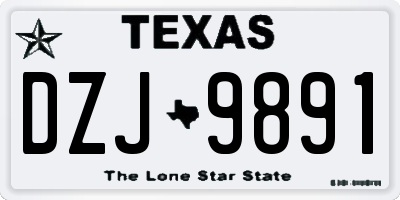 TX license plate DZJ9891