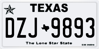 TX license plate DZJ9893
