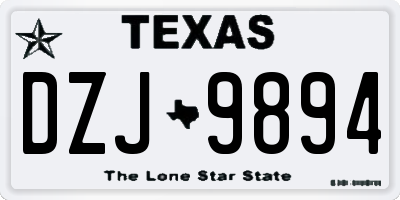TX license plate DZJ9894