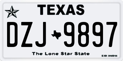TX license plate DZJ9897