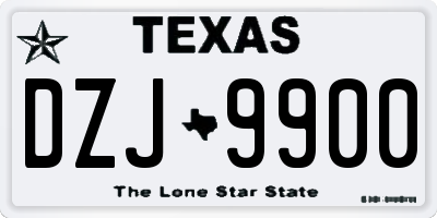 TX license plate DZJ9900
