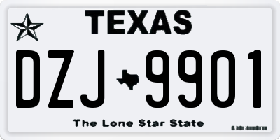 TX license plate DZJ9901