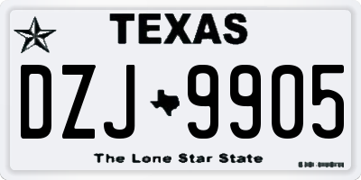 TX license plate DZJ9905
