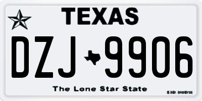 TX license plate DZJ9906